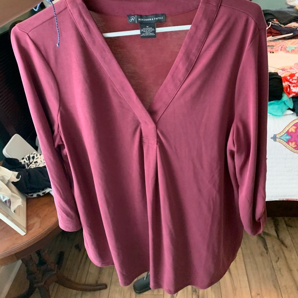 Adrianna Papell Maroon Blouse